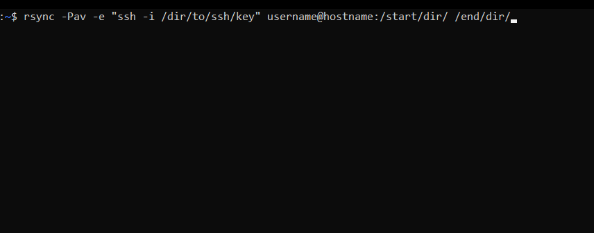 Using ssh key with rsync