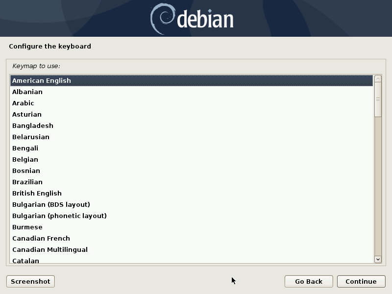 Debian keyboard layout installer