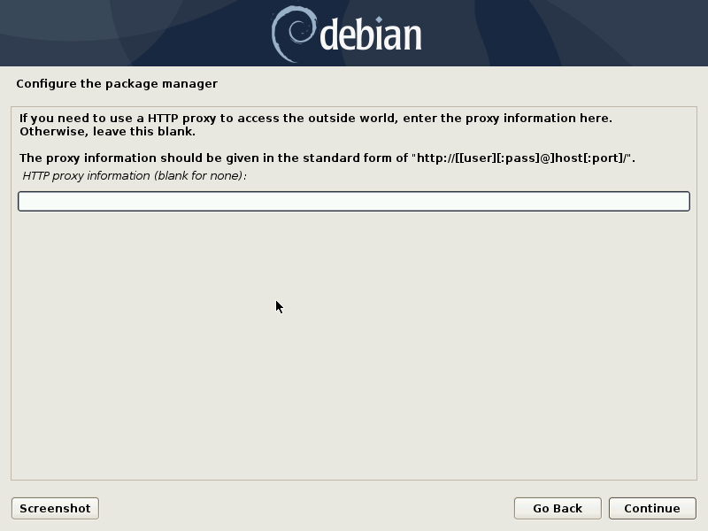 debian proxy step installer