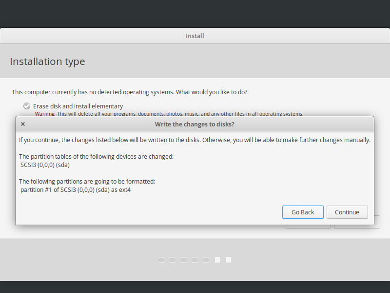 elementary os confirm hard drive